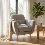 HANSEL - poltrona stile scandinavo in tessuto