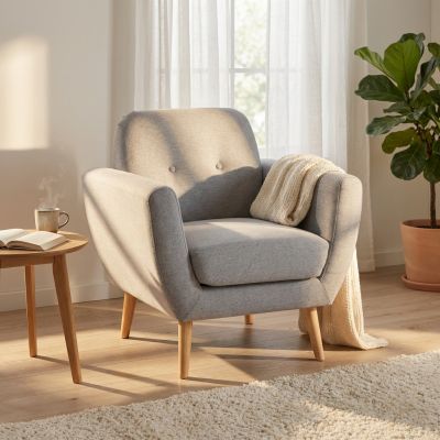 HANSEL - poltrona stile scandinavo in tessuto