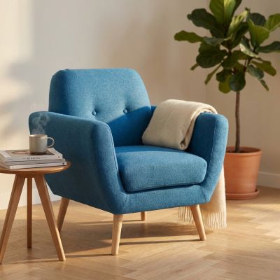 HANSEL - poltrona stile scandinavo in tessuto