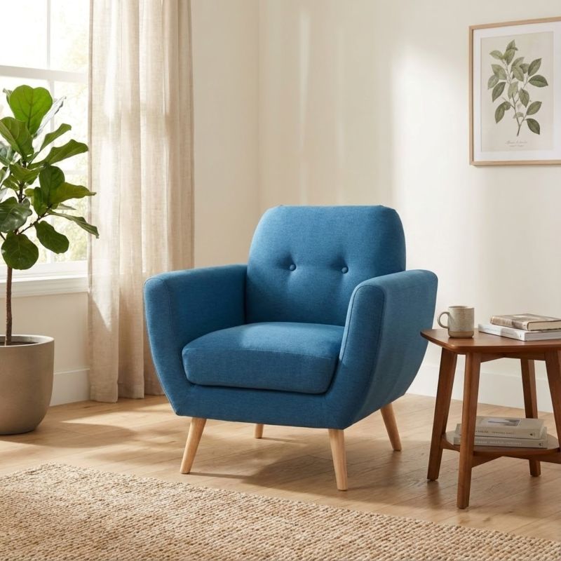 HANSEL - poltrona stile scandinavo in tessuto