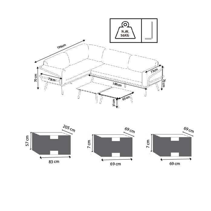 NEK - salotto ad angolo per esterno