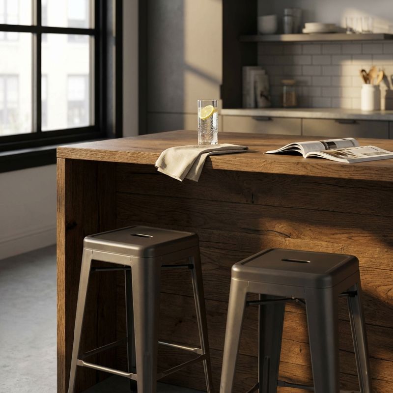 MARIGNO - sgabello alto in acciaio