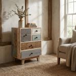 COLORWOOD - cassettiera cinque cassetti in legno colorato da 45 cm