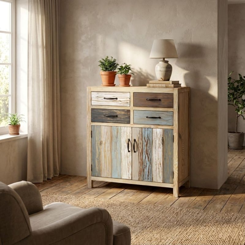 COLORWOOD - credenza due antine in legno colorato