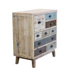 COLORWOOD - cassettiera nove cassetti in legno colorato da 80 cm