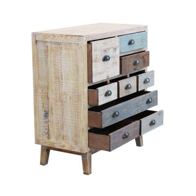 COLORWOOD - cassettiera nove cassetti in legno colorato da 80 cm