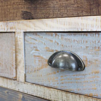 COLORWOOD - cassettiera nove cassetti in legno colorato da 80 cm