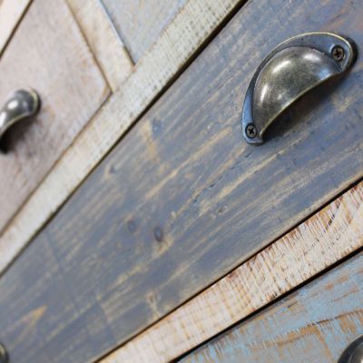 COLORWOOD - cassettiera nove cassetti in legno colorato da 80 cm