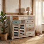 COLORWOOD - credenza multicassetto in legno colorato