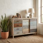 COLORWOOD - credenza quattro cassetti in legno colorato