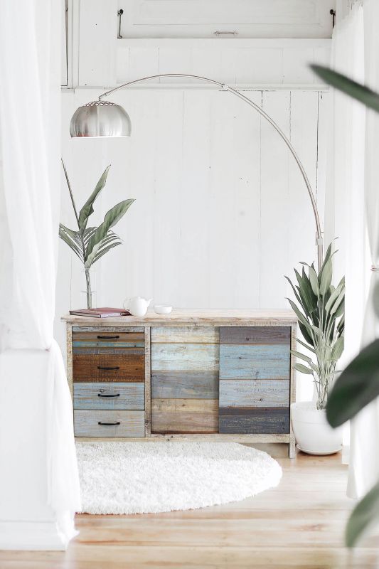 COLORWOOD - credenza quattro cassetti in legno colorato