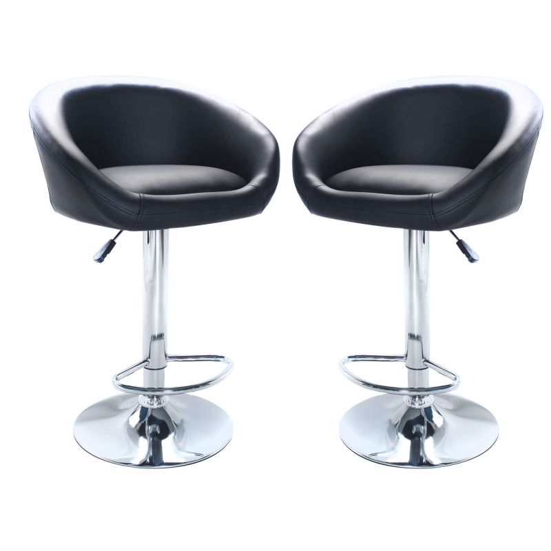 MIGUEL - sgabello alto in acciaio set da 2