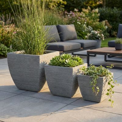 ROSA - set di 3 vasi