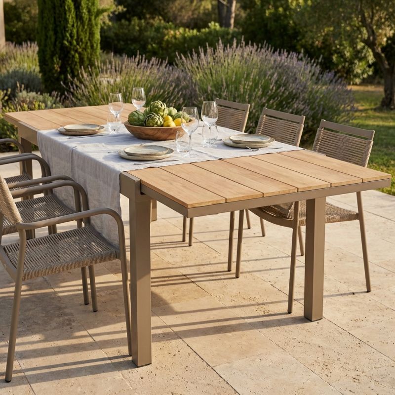 VIDUUS - tavolo da giardino allungabile in alluminio e polywood