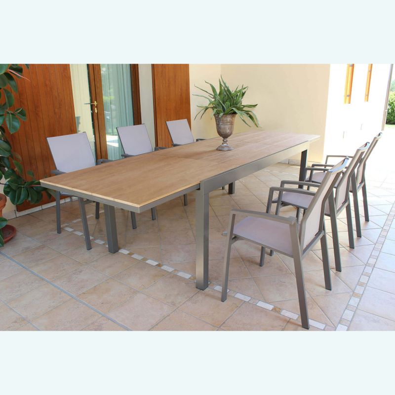 VIDUUS - tavolo da giardino allungabile in alluminio e polywood