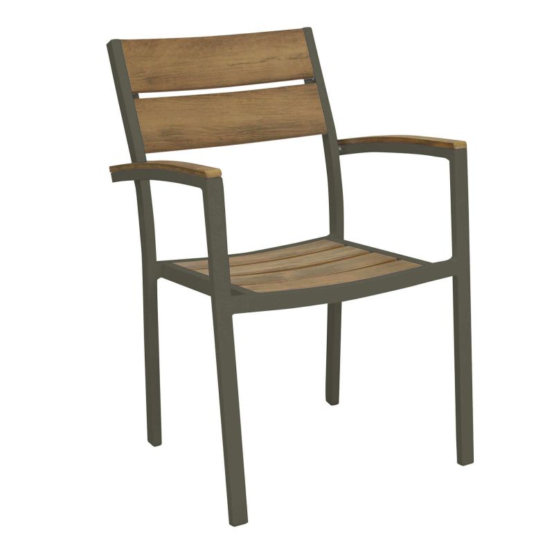 VIDUUS - poltrona da giardino in alluminio e polywood impilabile