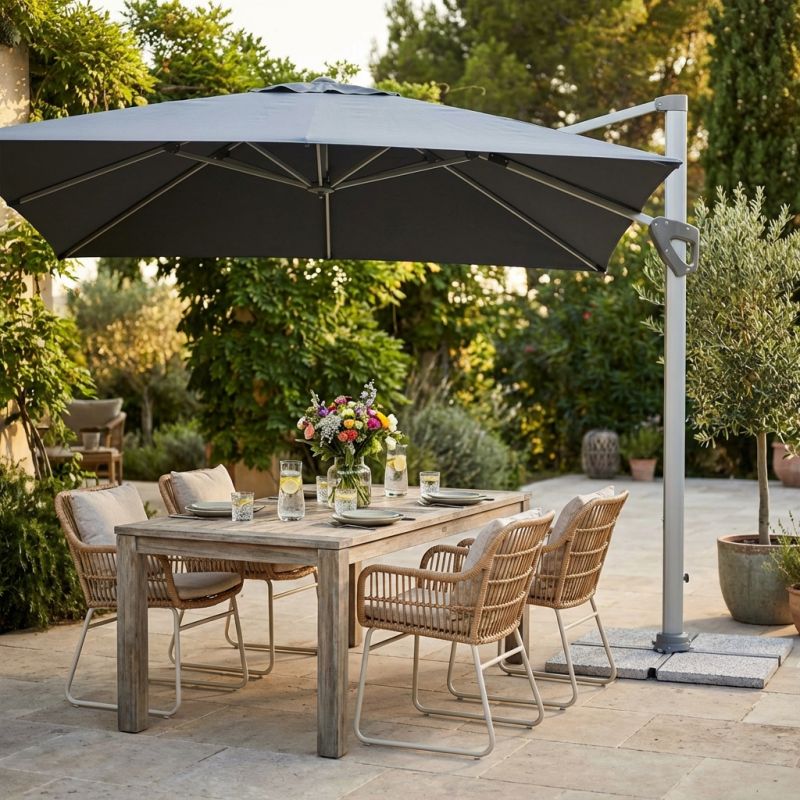 MANU - ombrellone da giardino decentrato