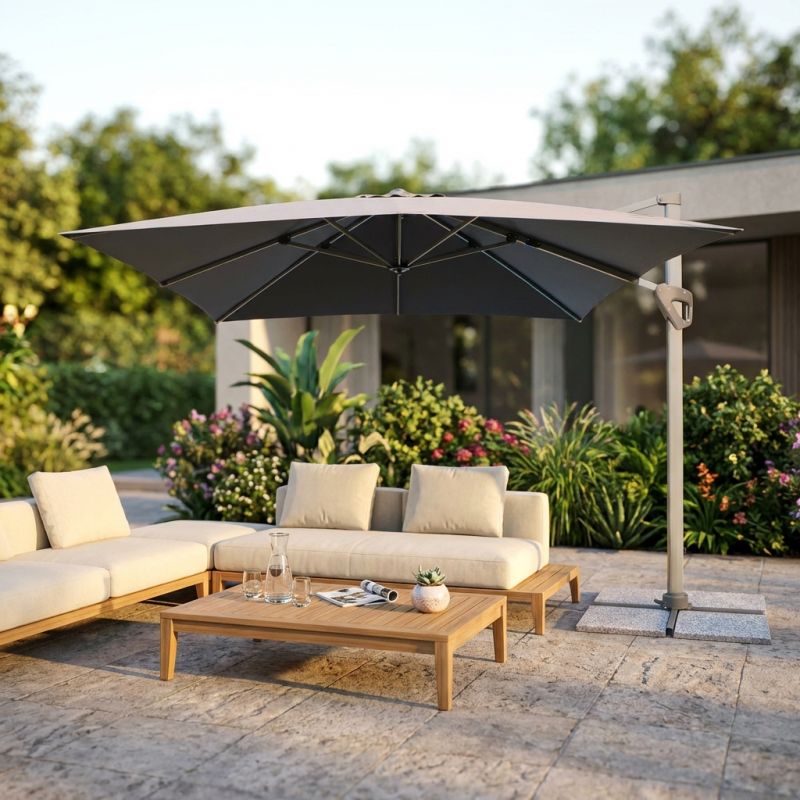 MANU - ombrellone da giardino decentrato