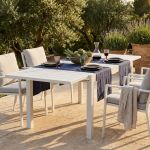 JERRI - tavolo da giardino in alluminio 90 X 90/180