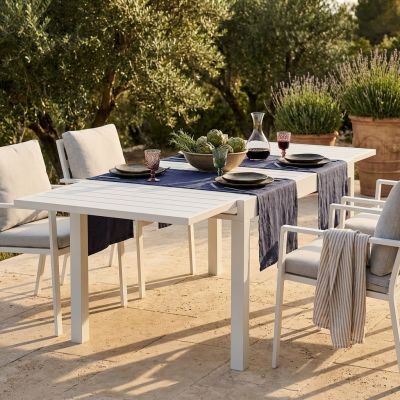 JERRI - tavolo da giardino in alluminio 90 X 90/180