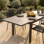 JERRI - tavolo da giardino in alluminio 90 X 90/180