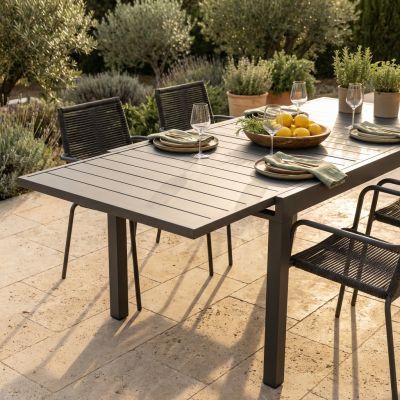 JERRI - tavolo da giardino in alluminio 90 X 90/180