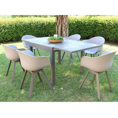 JERRI - tavolo da giardino in alluminio 90 X 90/180