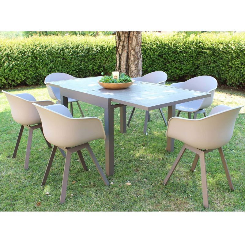 JERRI - tavolo da giardino in alluminio 90 X 90/180