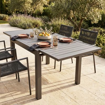 JERRI - tavolo da giardino in alluminio 90 X 90/180