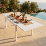 JERRI - tavolo da giardino in alluminio 90 X 135/270