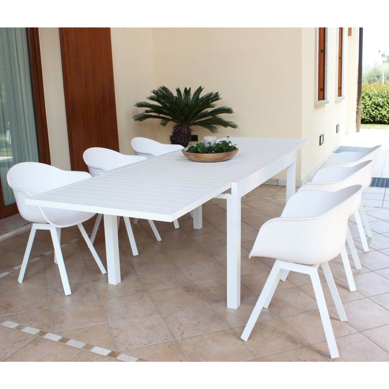 JERRI - tavolo da giardino in alluminio 90 X 135/270