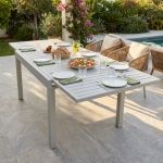 JERRI - tavolo da giardino in alluminio 90 X 135/270