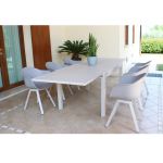 JERRI - tavolo da giardino in alluminio 90 X 135/270