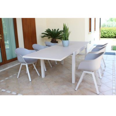 JERRI - tavolo da giardino in alluminio 90 X 135/270