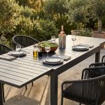 JERRI - tavolo da giardino in alluminio 90 X 135/270