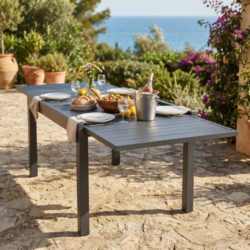 JERRI - tavolo da giardino in alluminio 90 X 135/270