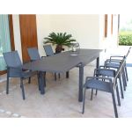 JERRI - tavolo da giardino in alluminio 90 X 135/270