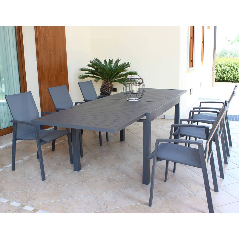 JERRI - tavolo da giardino in alluminio 90 X 135/270