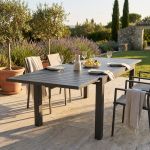 JERRI - tavolo da giardino in alluminio 90 X 135/270