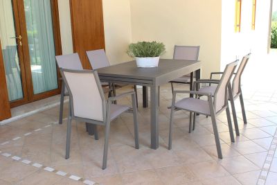 JERRI - tavolo da giardino in alluminio 90 X 135/270