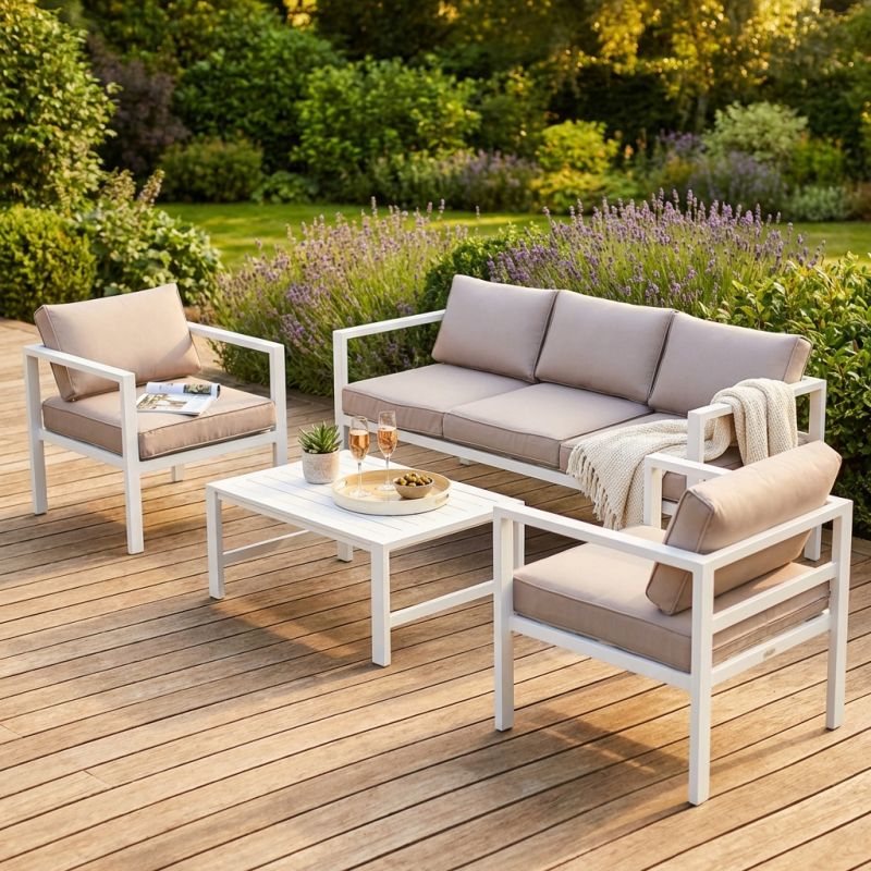 AULUS - salotto da giardino in alluminio 5 posti