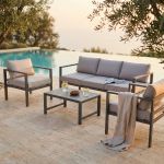 AULUS - salotto da giardino in alluminio 5 posti