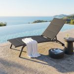 FELES - lettino da giardino impilabile in alluminio e textilene imbottito