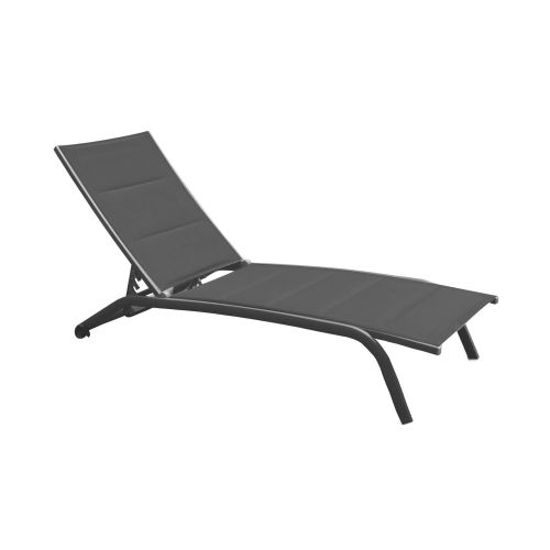 FELES - lettino da giardino impilabile in alluminio e textilene imbottito