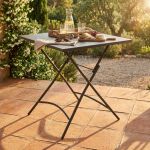 ROMANUS - tavolo da giardino quadrato pieghevole in ferro