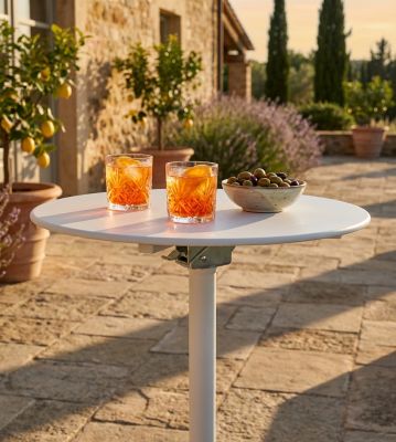 OPERA - tavolo alto da giardino in acciaio