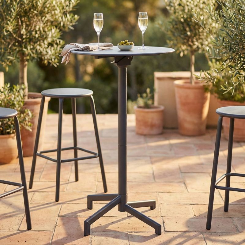 OPERA - tavolo alto da giardino in acciaio