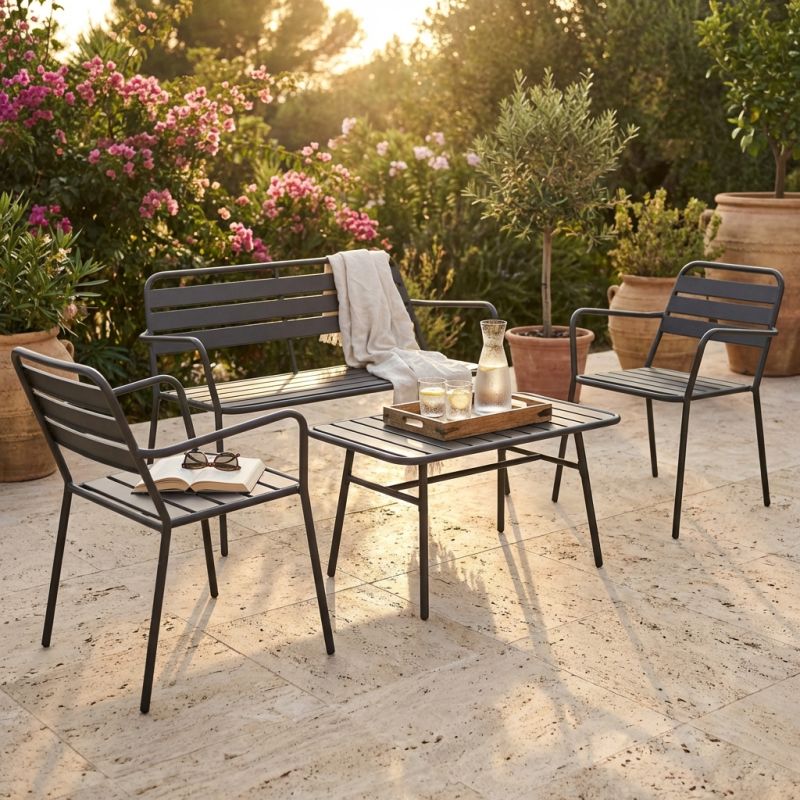 ROMANUS - salotto da giardino in acciaio