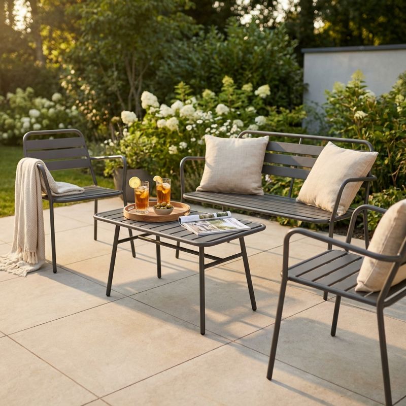 ROMANUS - salotto da giardino in acciaio