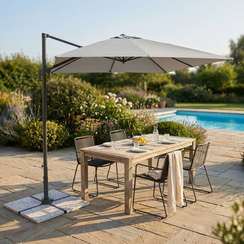 VOLTA - ombrellone da giardino decentrato 2 x 3